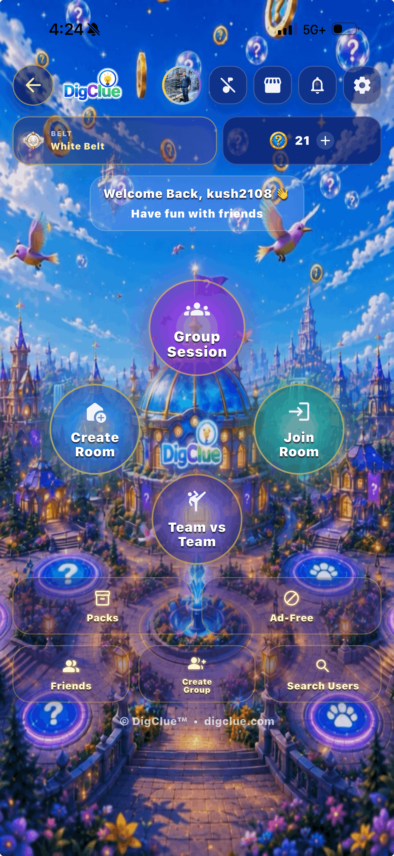 DigClue Multiplayer Lobby mobile screenshot