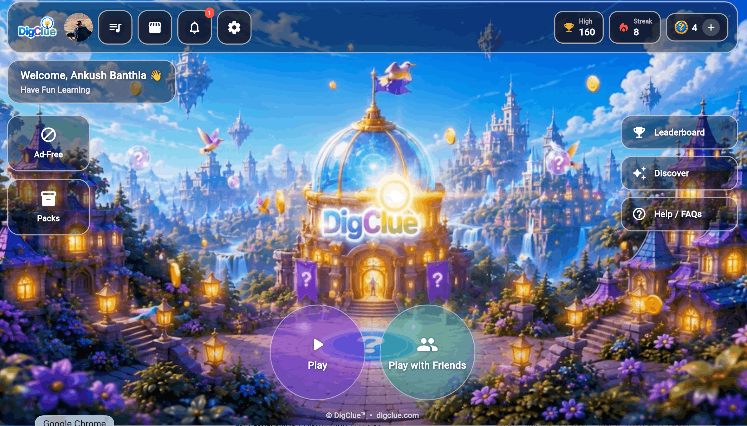 DigClue Topic Select web screenshot